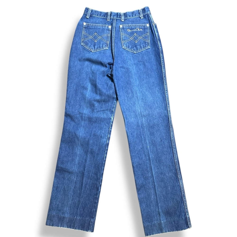 Vintage 80s Oscar De La Renta Embroidered High Rise Straight Leg Jeans Size 25 - Picture 9 of 10